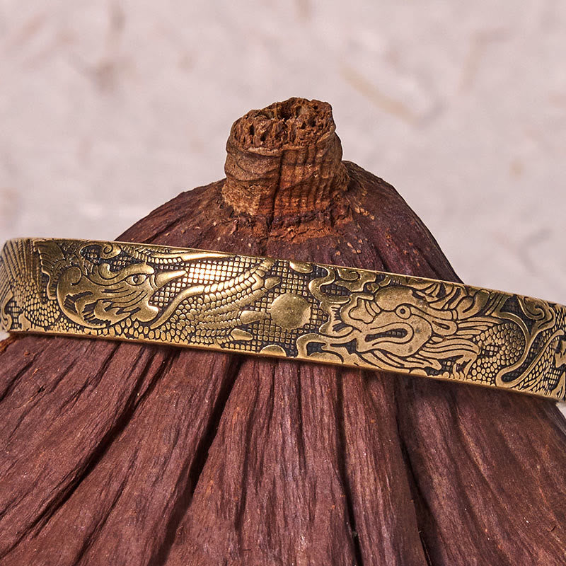 Bracelet Dragon Phénix en cuivre | Bracelet Chance et Protection