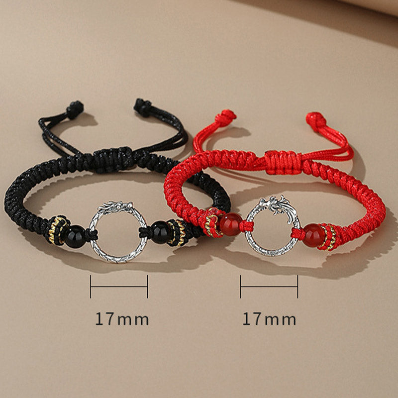 Bracelet Dragon et Phénix en argent sterling 925 | Équilibre et Chance