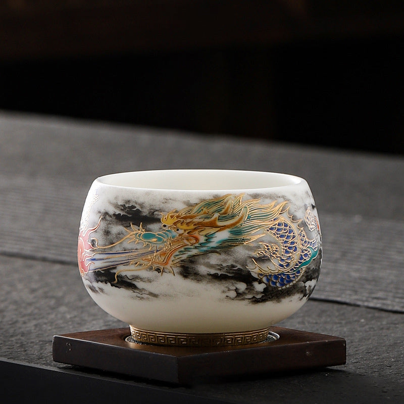 Tasse à thé en céramique « Dragon jouant avec une perle » 160 ml | Vaisselle