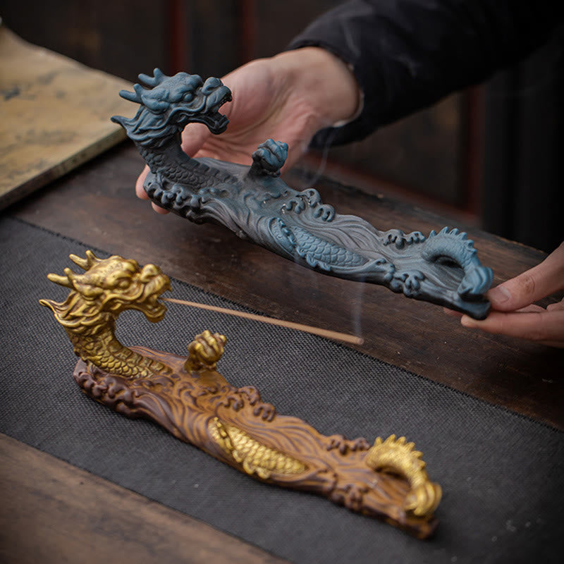 Brûle-encens en céramique Dragon Protection | Sons de guérison