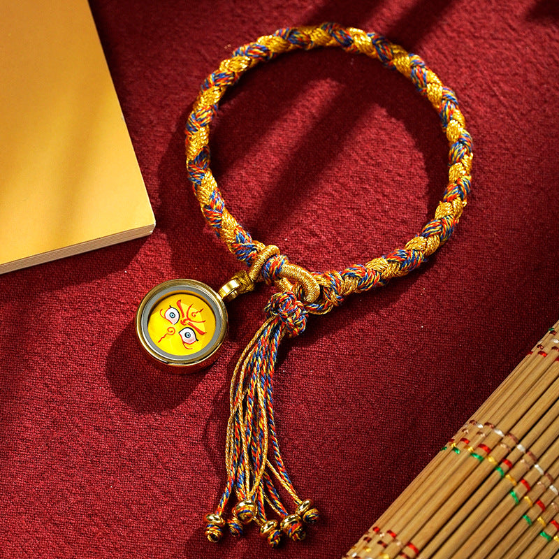 Bracelet porte-bonheur en écailles de dragon avec cinq dieux de la richesse