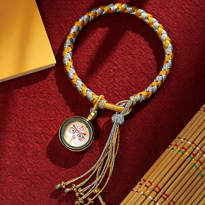 Bracelet porte-bonheur en écailles de dragon avec cinq dieux de la richesse
