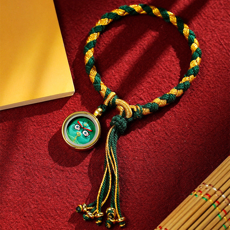 Bracelet porte-bonheur en écailles de dragon avec cinq dieux de la richesse