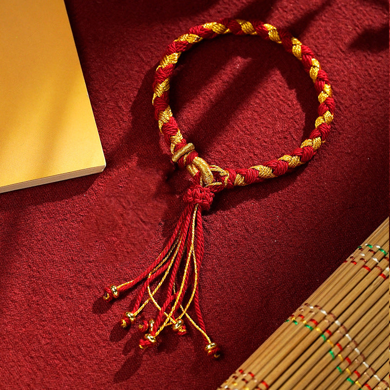 Bracelet porte-bonheur en écailles de dragon avec cinq dieux de la richesse