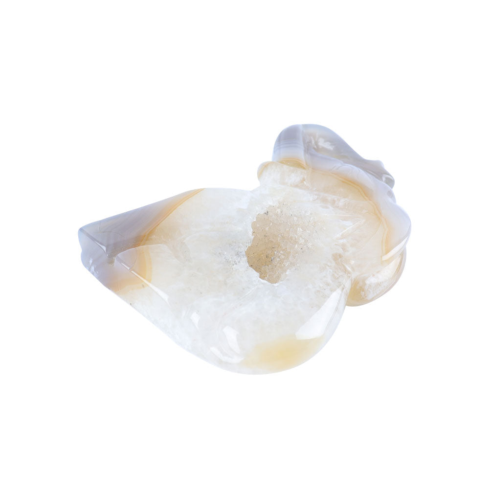Sculpture en cristal d'éléphant en agate druzy 2,85 pouces
