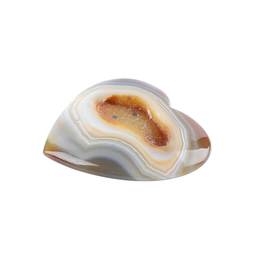 Cœur en agate druzy sculpté en cristal de 8,6 cm pour la guérison