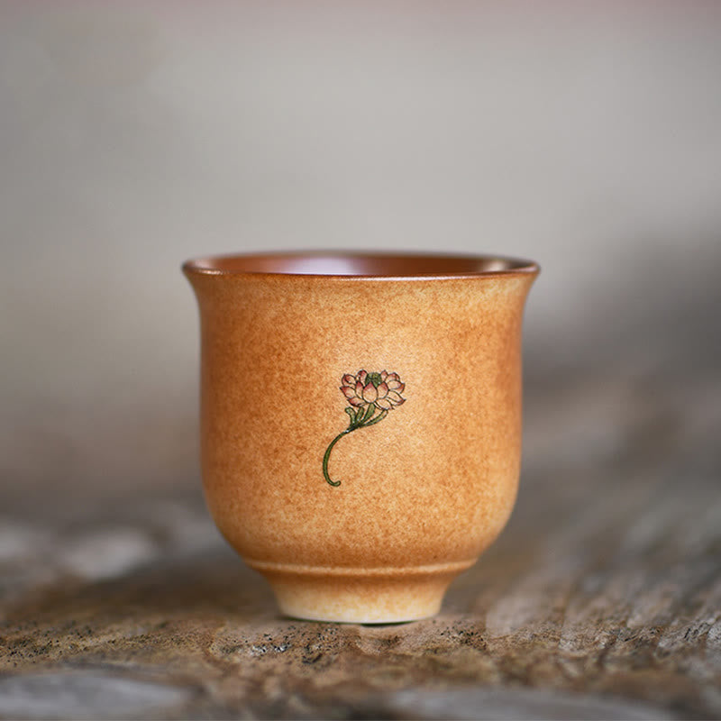 Tasse à thé en céramique Dunhuang Lotus 90 ml pour décoration zen