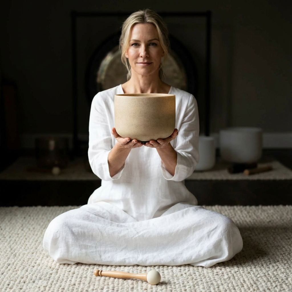 Bol chantant en cristal de fusion de pierres précieuses topazes E Note Tea