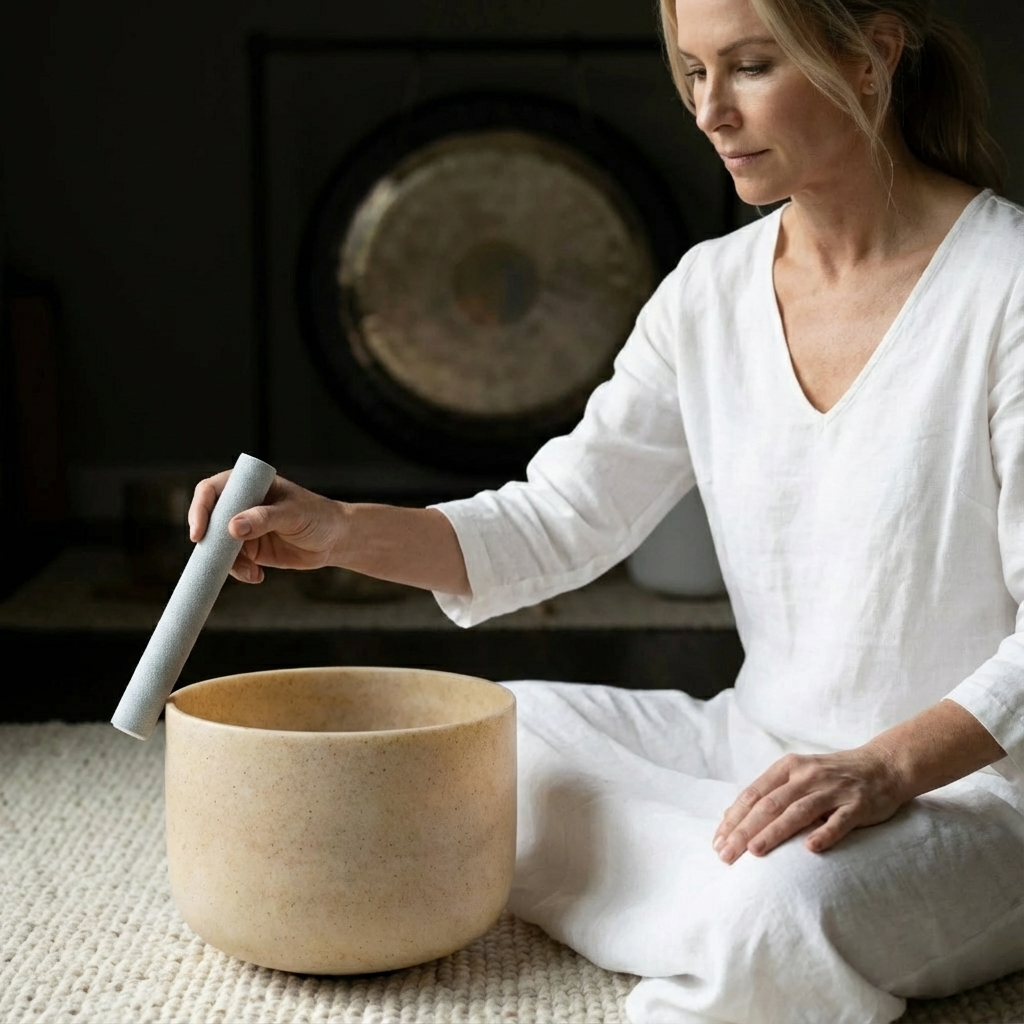 Bol chantant en cristal de fusion de pierres précieuses topazes E Note Tea