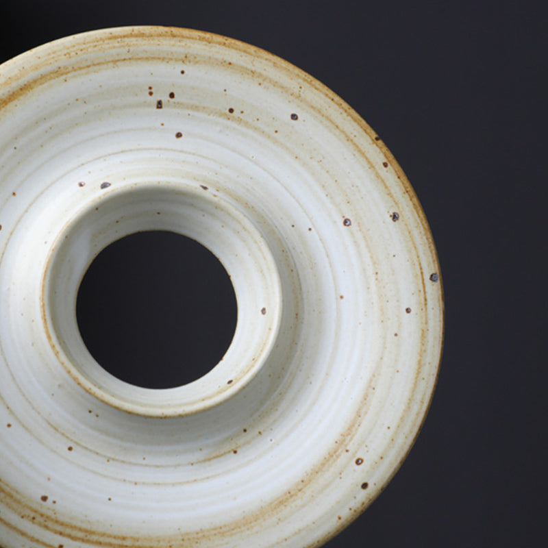 Ceramic Planet Design Coffee Mug with Saucer - Rough Pottery
