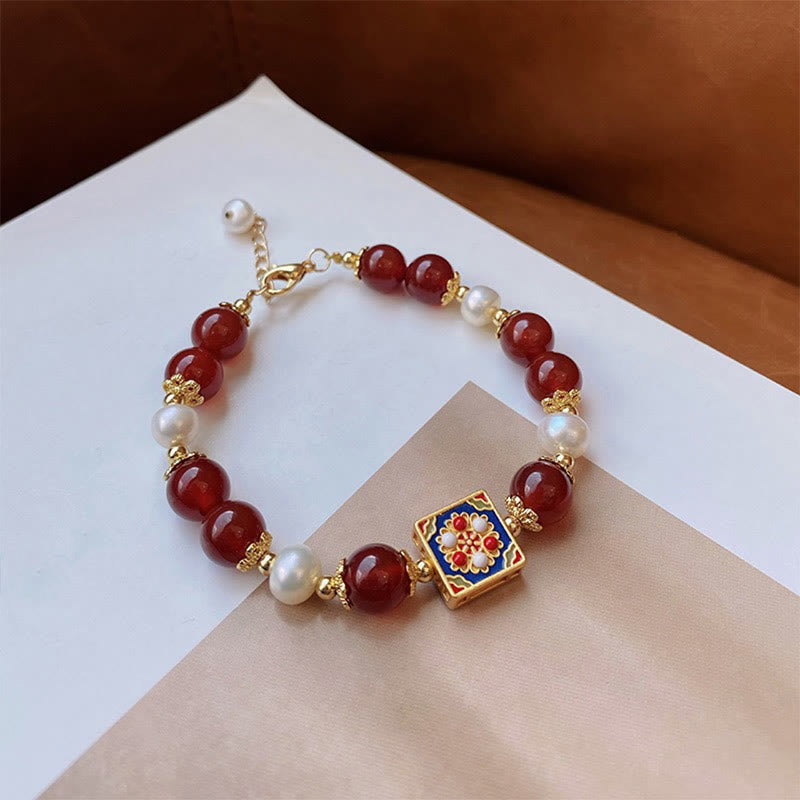 Bracelet de confiance en perles d'agate rouge pour l'acceptation de soi
