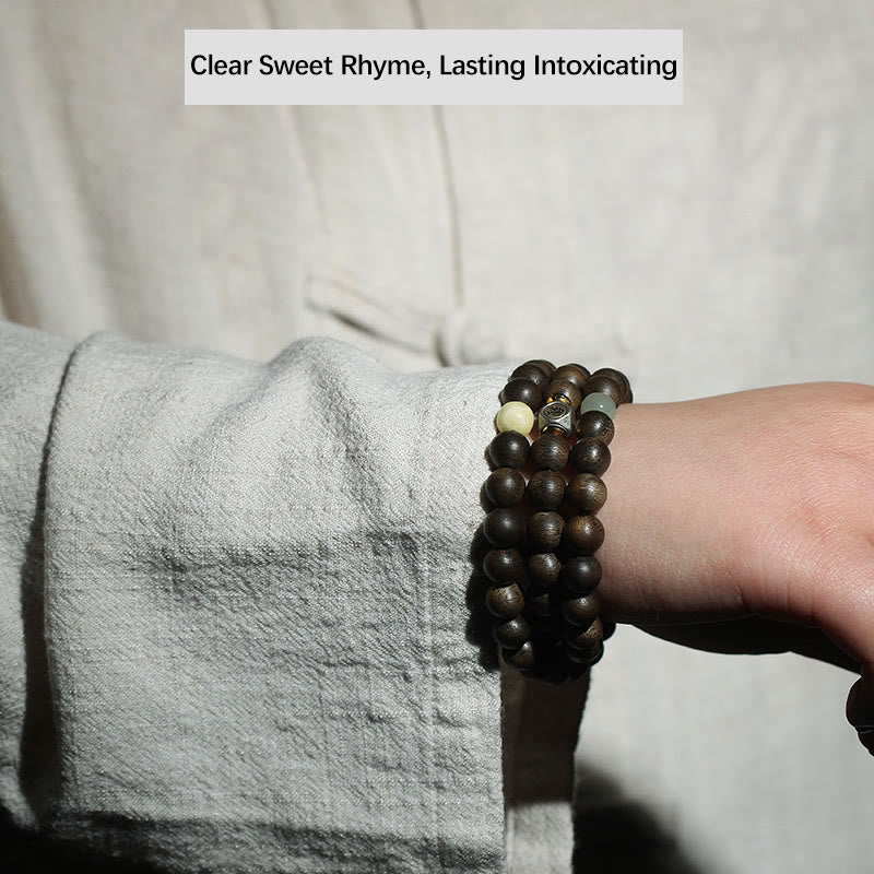 8mm Chinese Zodiac Balance Bracelet with Agarwood and Jade