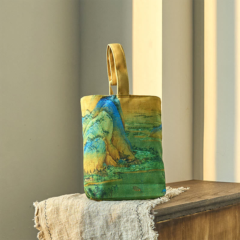 Vintage Landscape Painting Canvas Handbag | Spiritual Accessories