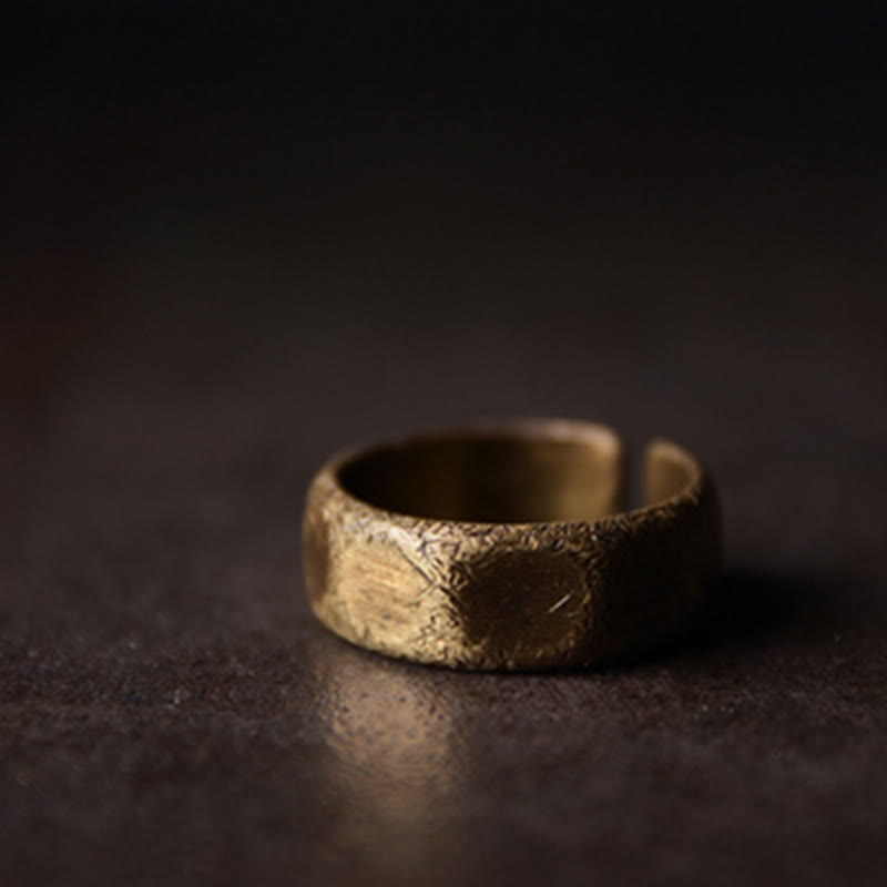Bague de richesse ajustable en cuivre et laiton | Guérison spirituelle et chance