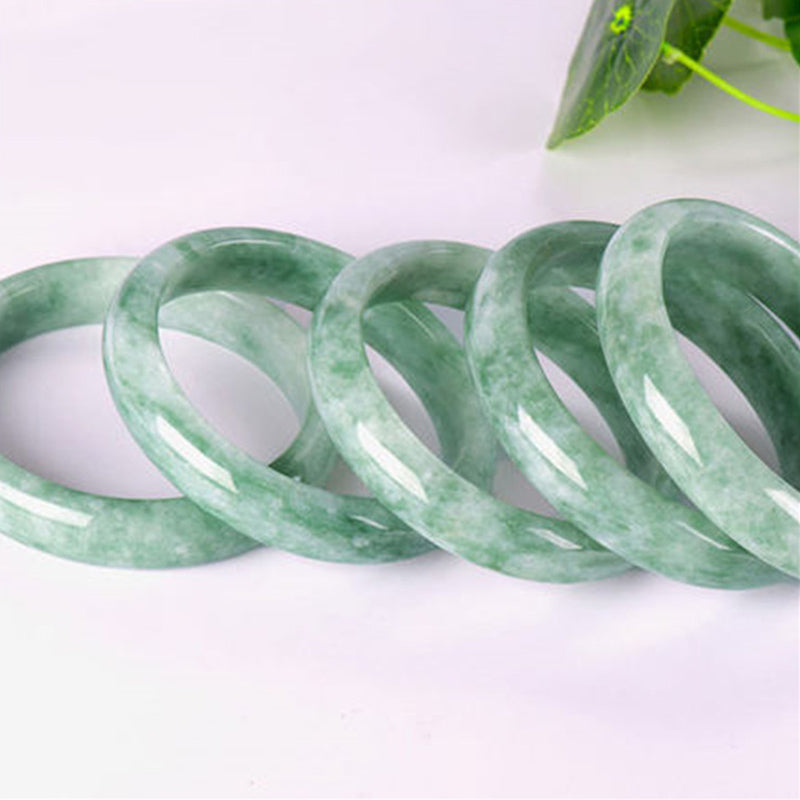 Bracelet jonc de prospérité en jade naturel 60-61 mm