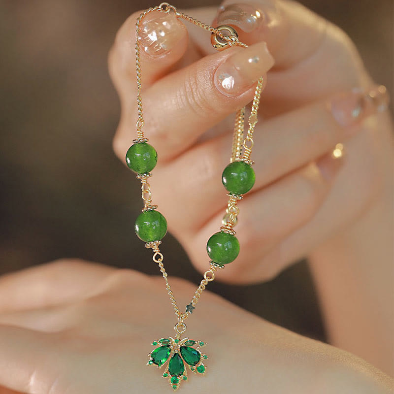 Bracelet Courage Force en Calcédoine Verte 8 mm