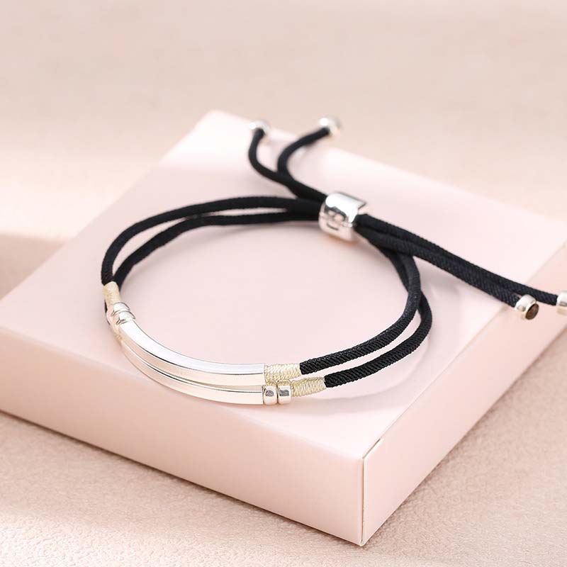 Bracelet tressé en argent sterling avec cordon rouge pour la chance et la protection