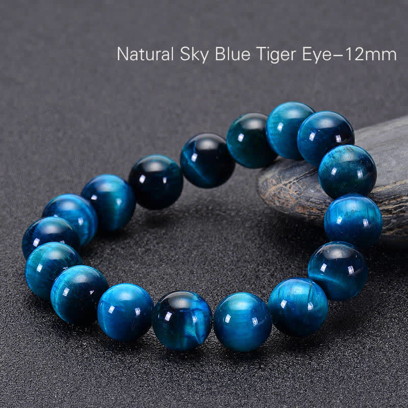 Bracelet de protection en œil de tigre bleu