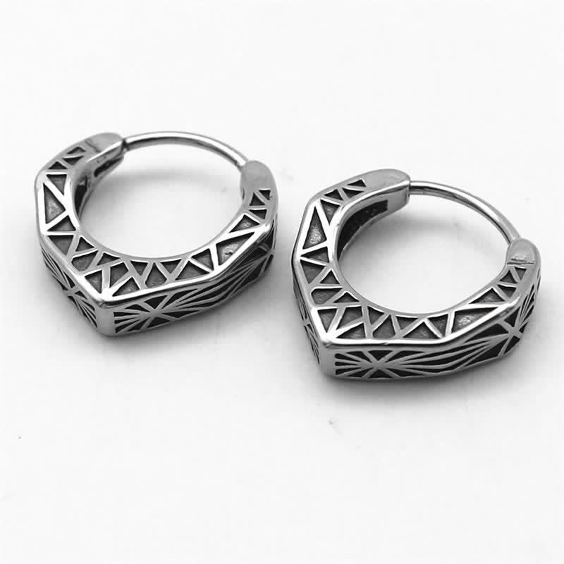 Boucles d'oreilles créoles Viking en acier titane