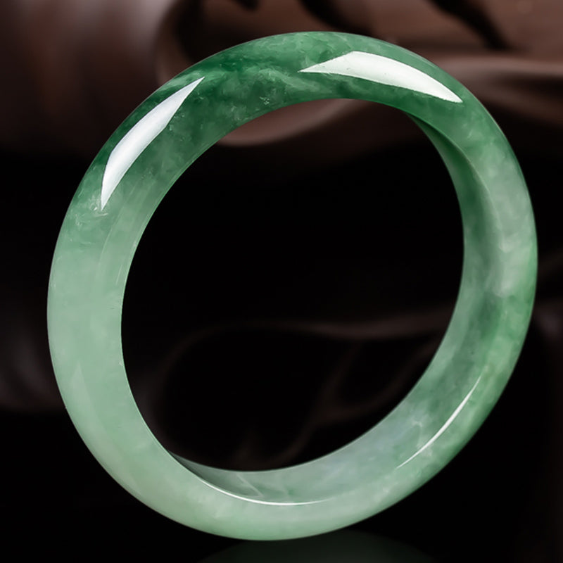 Bracelet jonc porte-bonheur en jade naturel de 55 mm