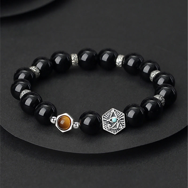 8mm Black Obsidian Tiger Eye Purification Bracelet