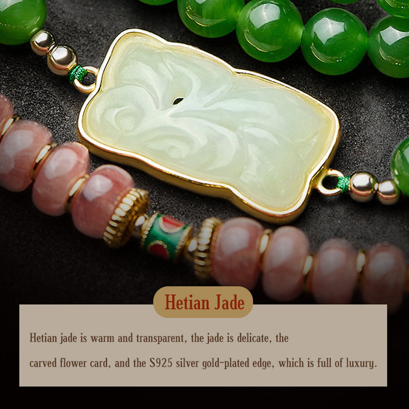 Bracelet Bouddha en jade cyan 108 perles pour la chance et l'harmonie de guérison