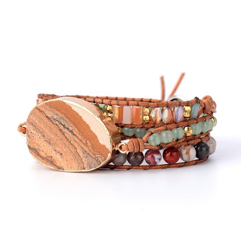 Bracelet en jaspe énergétique de la Terre pour l'ancrage et la guérison