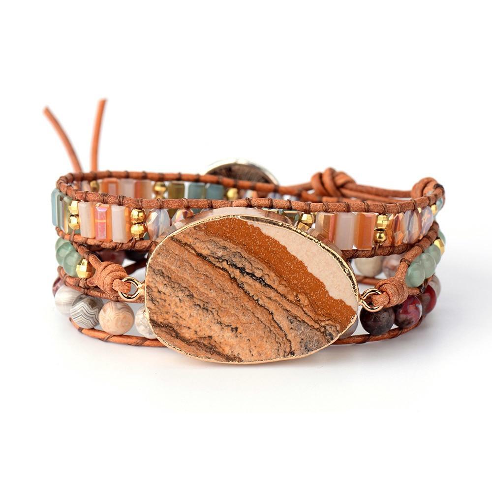 Bracelet en jaspe énergétique de la Terre pour l'ancrage et la guérison