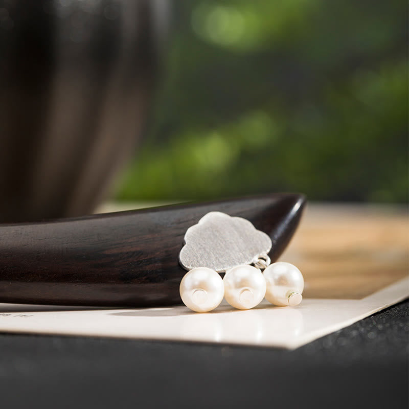 Épingle à cheveux nuage en ébène et argent 925 | Épingles à cheveux chinoises