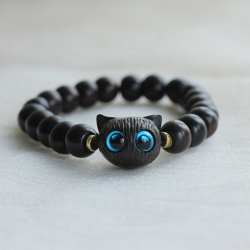 Bracelet de paix en bois d'ébène et bois de santal vert pour l'équilibre et le calme