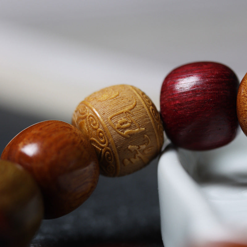 Bracelet Pureté Om Mani Padme Hum en bois d'ébène 14 mm