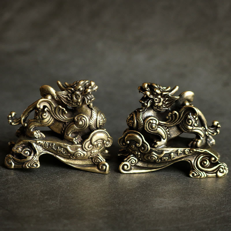 Handmade Copper Feng Shui PiXiu Wealth Luck Decoration