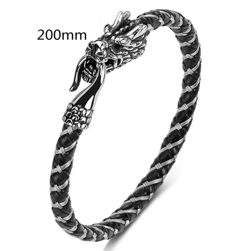 Titanium Steel Dragon Protection Luck Bracelet