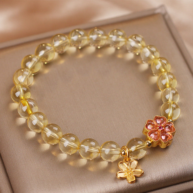 Bracelet Fleur de Prospérité Citrine 14-16cm