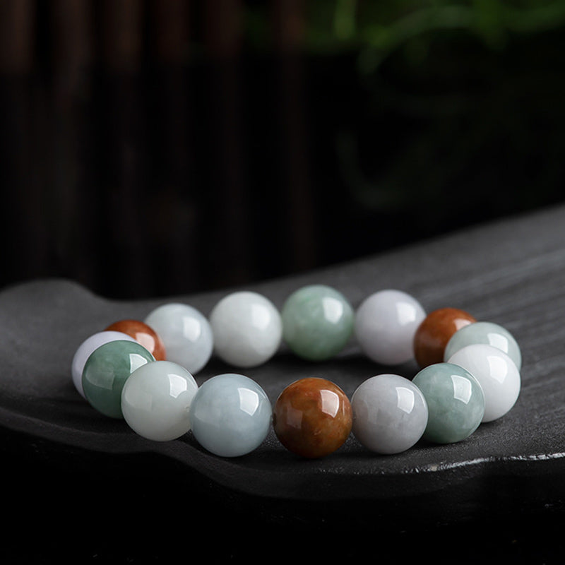 Bracelet de protection et de guérison en jade naturel avec 15 perles