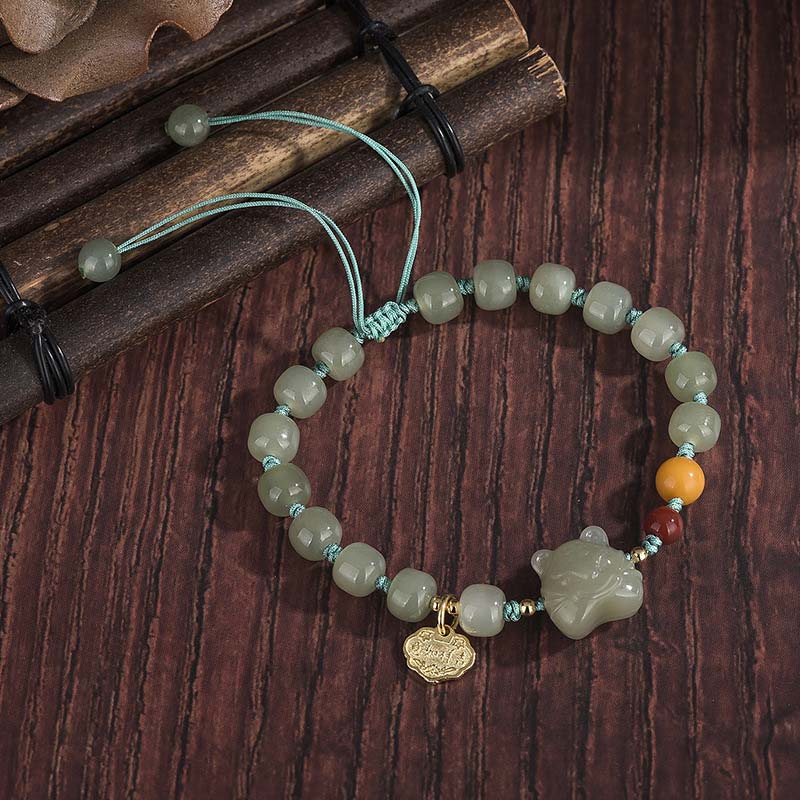 Bracelet de bénédiction en jade et tigre du zodiaque chinois