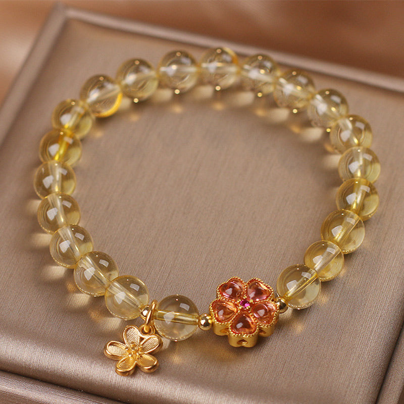 Bracelet Fleur de Prospérité Citrine 14-16cm