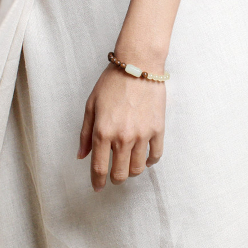 Bracelet Mala Chance Abondance en Jade et Bois de Santal 8 mm