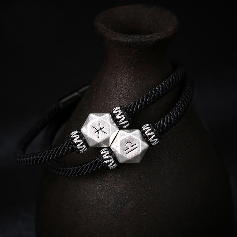 999 Sterling Silver Zodiac Protection Bracelet 17cm