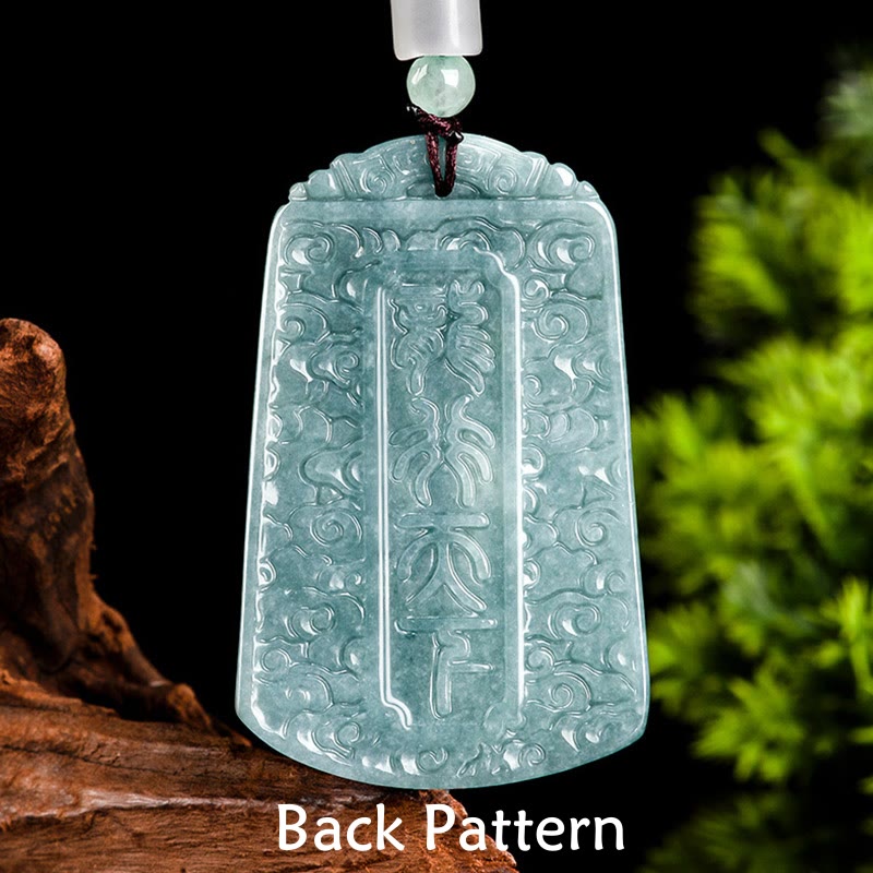 Collier unique en jade avec dragon et protection et succès