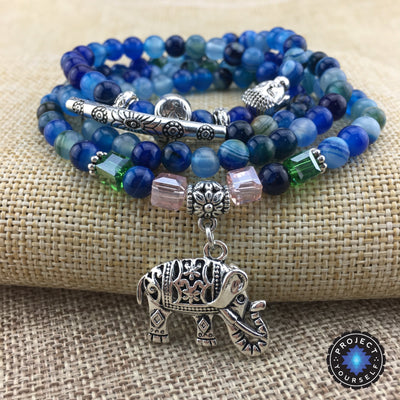 Bracelet de guérison en tourmaline bleue éléphant