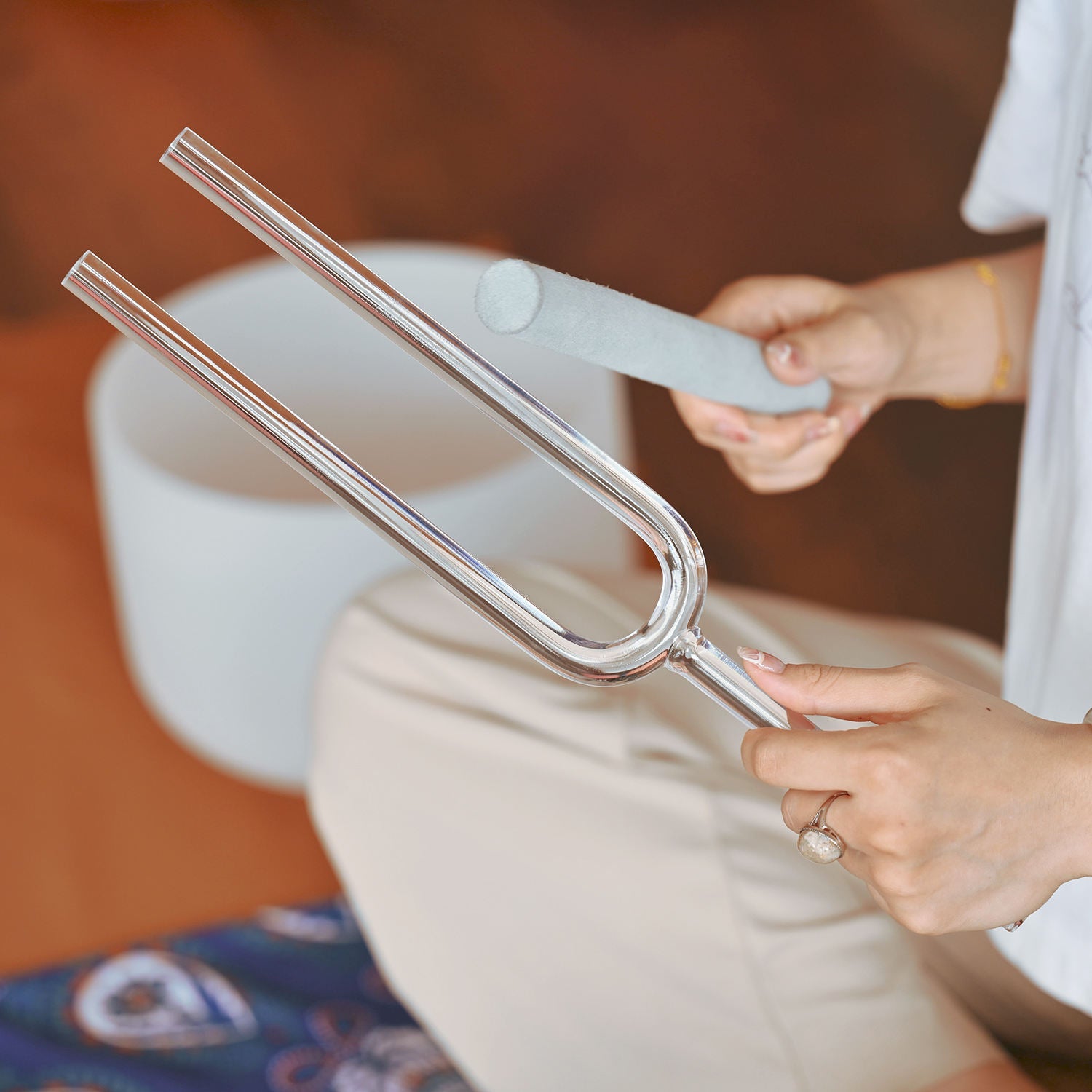 Diapason en cristal F-Note 432 Hz - Chakra du cœur 16 mm