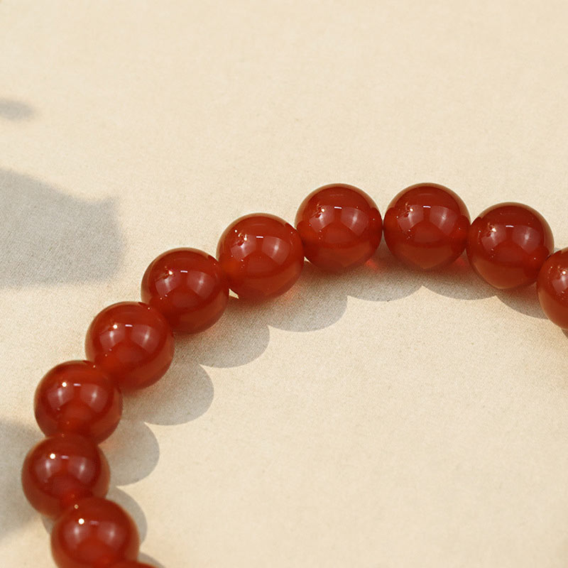 8mm Red Agate Buddha Success Bracelet for Confidence