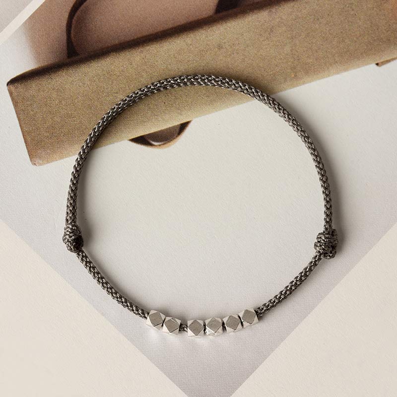 Bracelet de cheville tressé en argent sterling 925 avec cordon rouge pour la protection