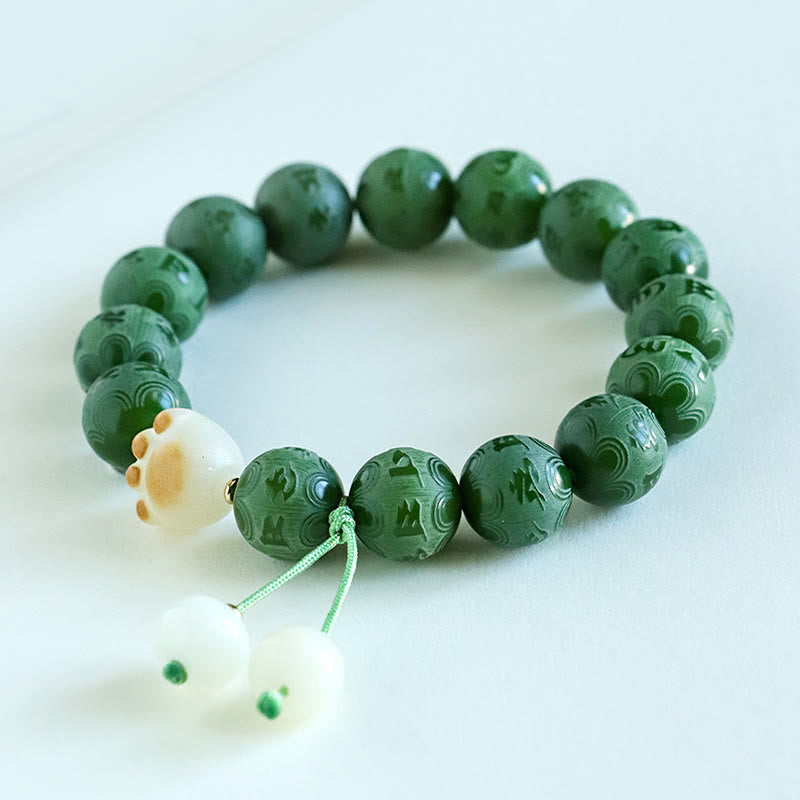 Bracelet sculpté en graines de Bodhi Om Mani Padme Hum, perles de 12 mm