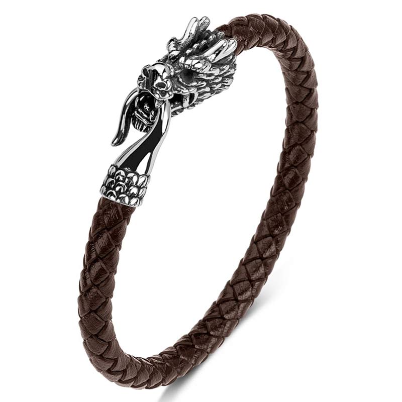 Titanium Steel Dragon Protection Luck Bracelet