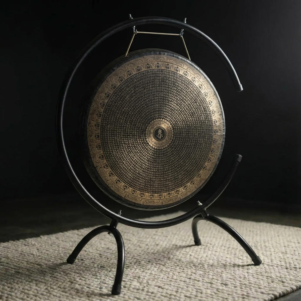 Instrument Chau Gong ancien de 18 à 36 pouces avec motifs