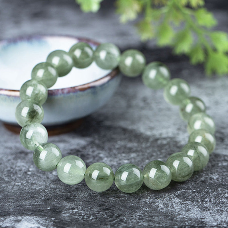 8mm Green Crystal Spiritual Bracelet for Wealth & Protection