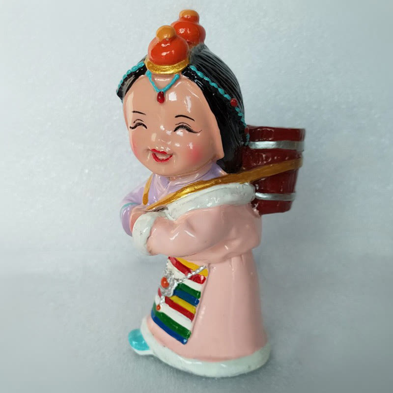 Figurines spirituelles tibétaines peintes à la main de 11 cm