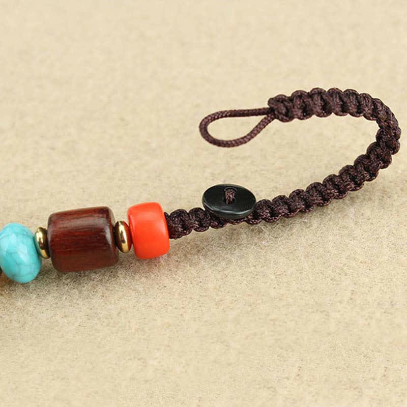 Porte-clés Thangka en ébène, cinq dieux de la richesse, bijoux spirituels